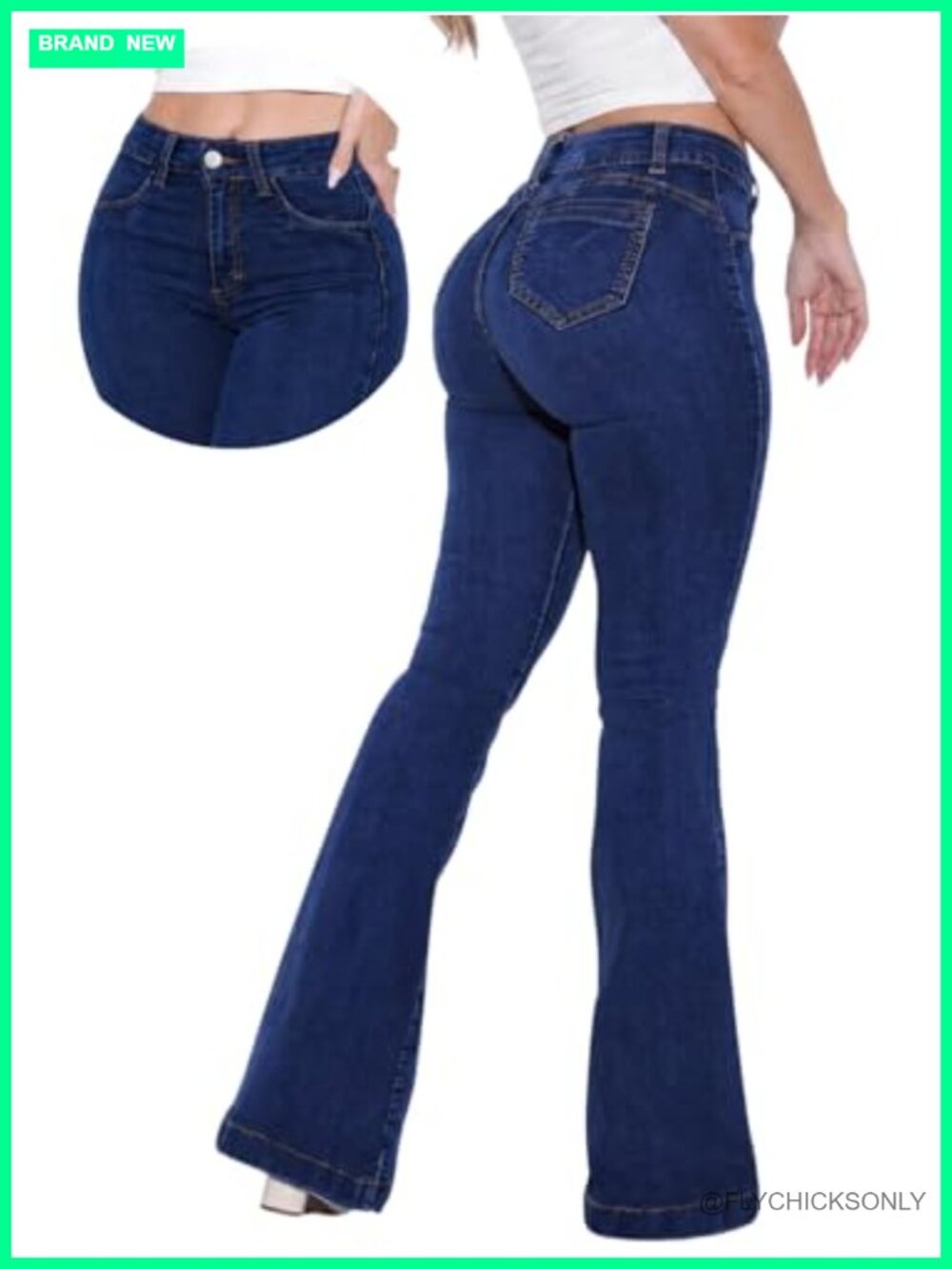 Women's High Waisted Flare Bootcut Stretch Denim Jeans